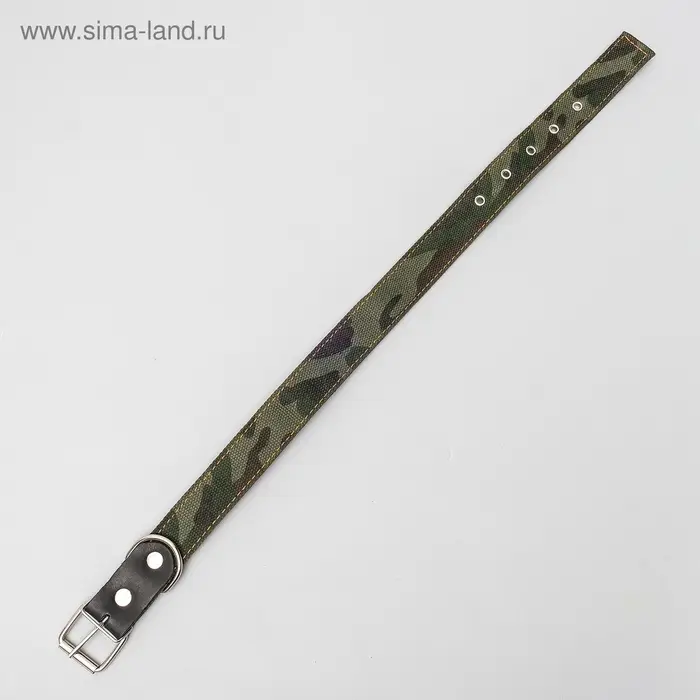 Ошейник брезентовый двухслойный &laquo;Камуфляж&raquo;, 72&times;3.5 см, ОШ 45-60 см