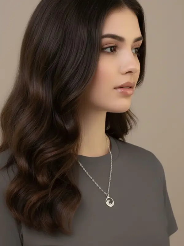 Кулоны парные &laquo;Горы и море&raquo;, 45 см, цвет чернёное серебро