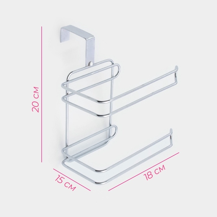 Держатель для туалетной бумаги двойной Доляна, 18×15×20 см Держатель для туалетной бумаги двойной Доляна, 18×15×20 см