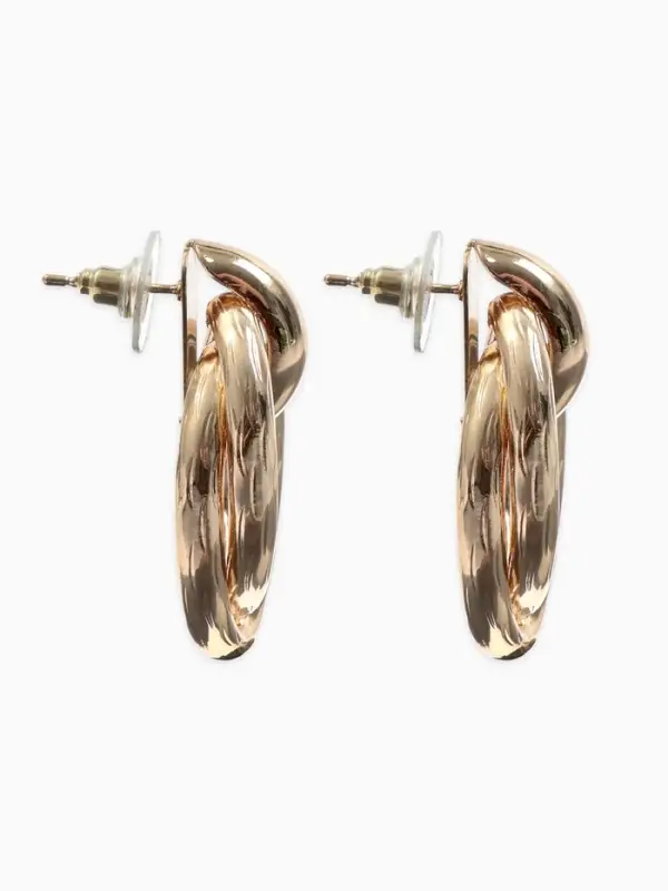 Серьги металл &laquo;Геометрия&raquo;, овалы переплетённые, цвет золото