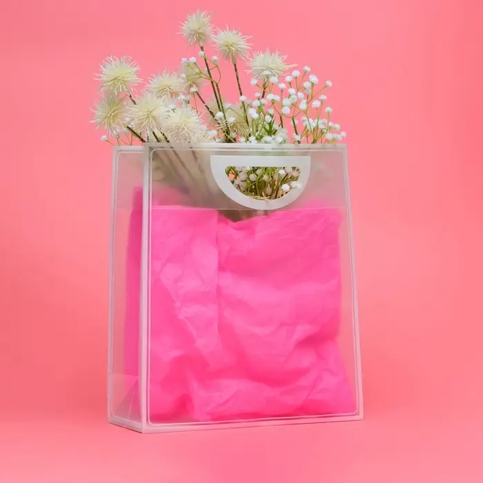 Пакет ПП с вырубной ручкой, прозрачный, 33&times;28&times;12 см, белый