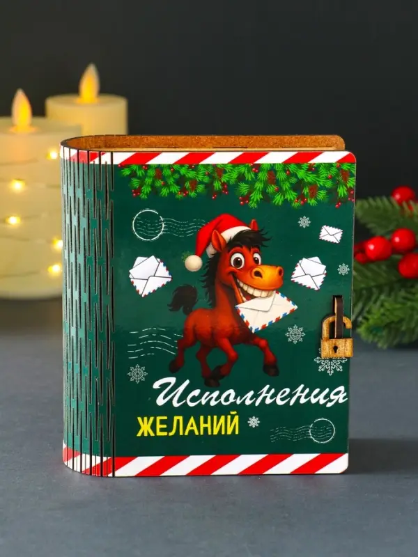 Новогодняя копилка-шкатулка "Исполнения желаний" 14х12х5 см