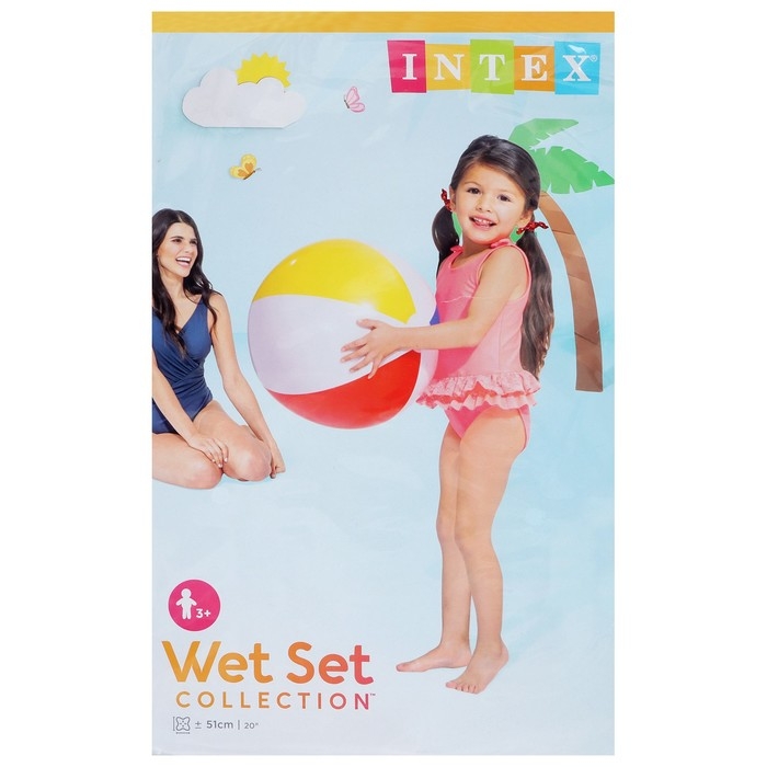 Мяч пляжный «Цветной», d=51 см, от 3 лет, 59020NP INTEX Мяч пляжный «Цветной», d=51 см, от 3 лет, 59020NP INTEX