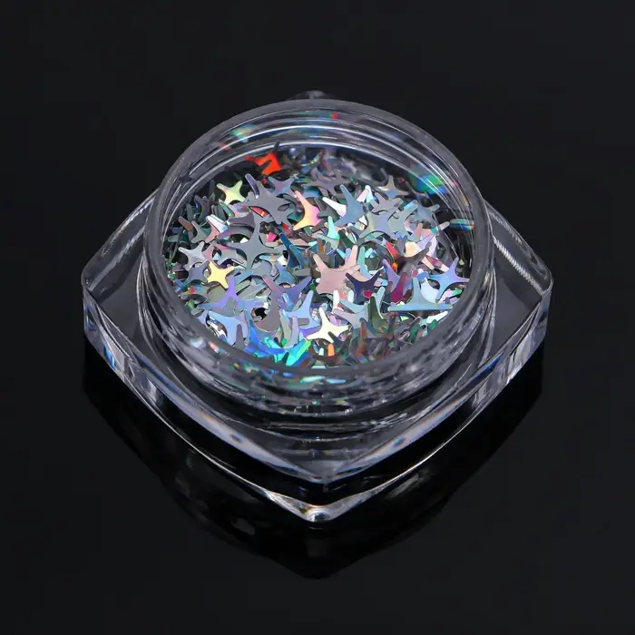 Пайетки для декора «Звёздная ночь», голографические, серебристый