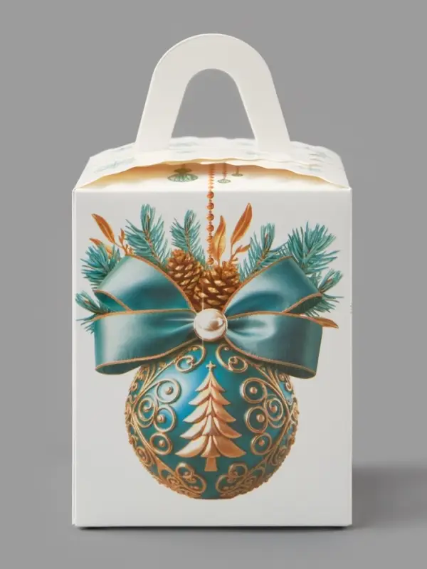 Складная коробка под один капкейк «Снежные шары», 9 × 9 × 11 см