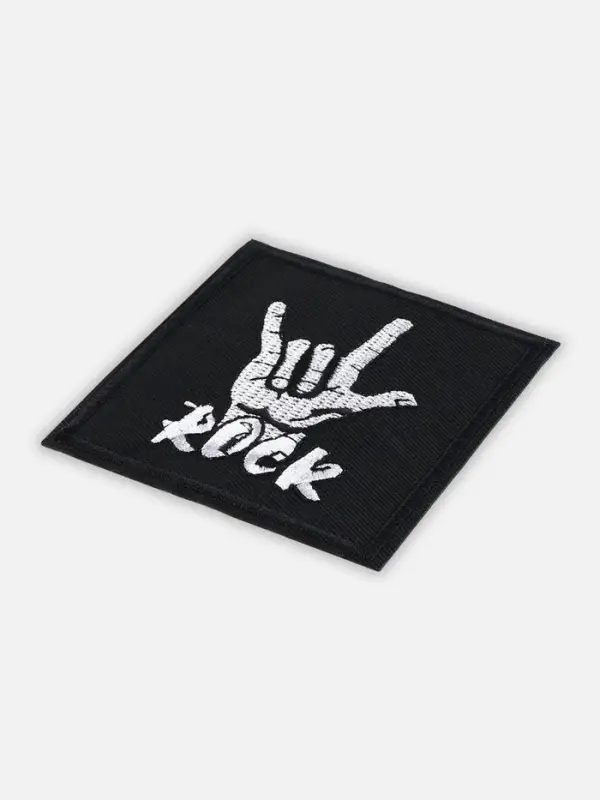 Термоаппликация Rock, 7.8&times;8.8 см, фасовка 10 шт., чёрная