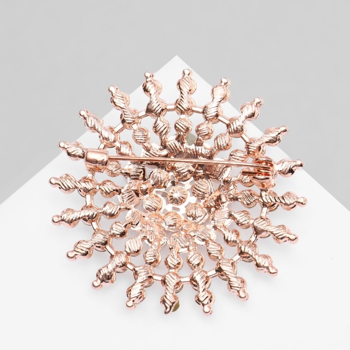 Брошь «Жемчужное сияние», цвет белый в розовом золоте Брошь «Жемчужное сияние», цвет белый в розовом золоте