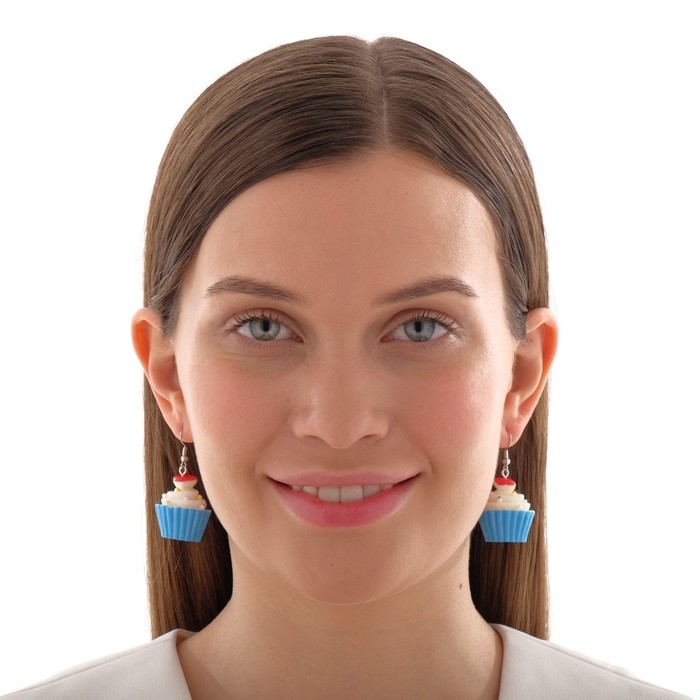 Серьги пластик «Вкусности» капкейк, цвет МИКС Серьги пластик «Вкусности» капкейк, цвет МИКС