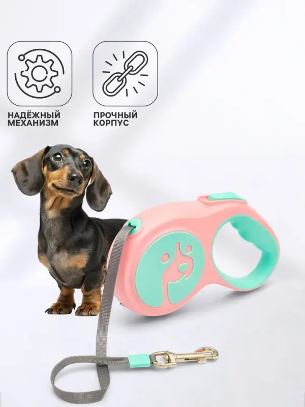 Рулетка - поводок для животных, лента 5 м