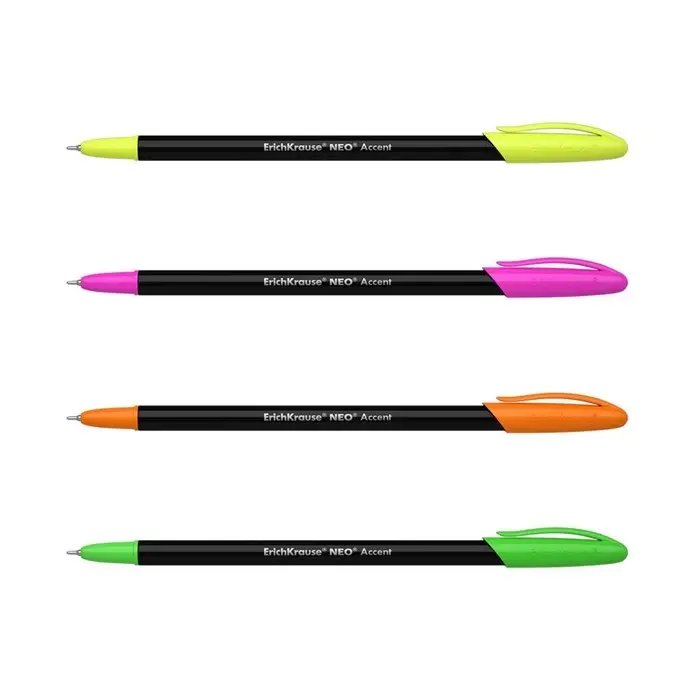 Ручка шариковая ErichKrause Neo Accent, игольчатый узел 0.7 мм, чернила синие, длина линии письма 1000 метров, МИКС