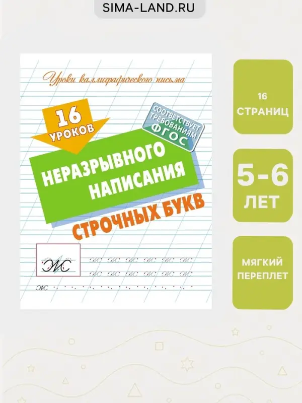 Прописи &laquo;16 уроков неразрывного написания строчных букв&raquo;