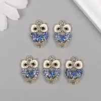 Подвеска из металла &laquo;Сова&raquo; со стразами, золото 2.1&times;3&times;0.4 см