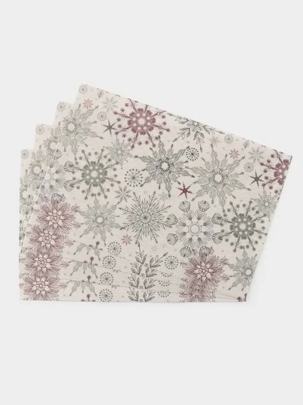 Салфетки сервировочные на стол Доляна &laquo;Новый Год&raquo;, 4 шт., 45&times;30 см, бежевые