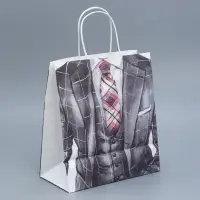 Пакет подарочный крафтовый, упаковка, &laquo;Самому лучшему&raquo;, 22&times;25&times;12 см