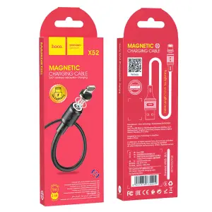 Кабель USB на Lightning 1M 2.4А магнитный X52 HOCO черный
