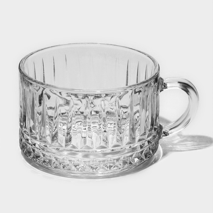 Кружка стеклянная &laquo;Элизиум&raquo; 400 мл, цвет прозрачный
