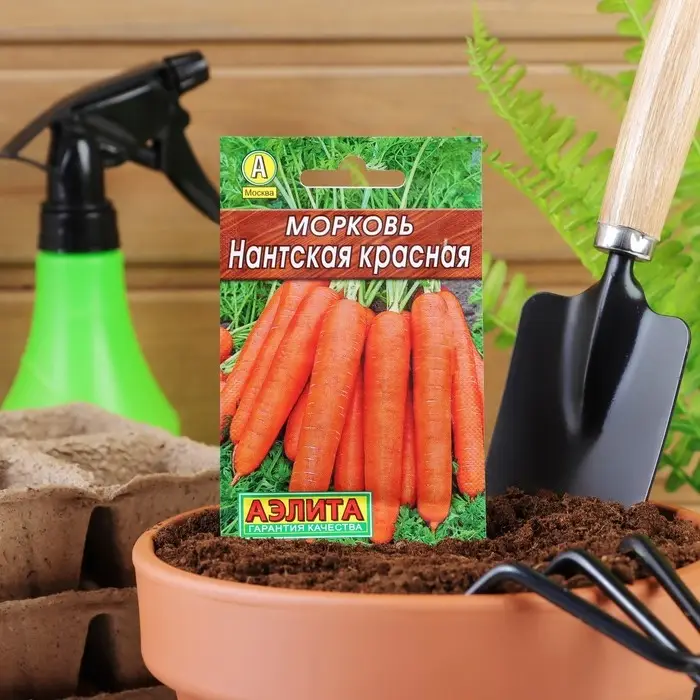 Семена Морковь Семена Морковь "Нантская красная" "Лидер", 2 г ,