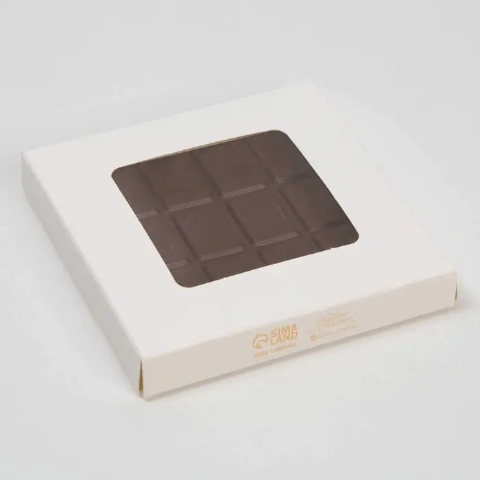 Коробка для шоколада, кондитерская упаковка, «С любовью», с окном, 10.2 х 1.4 х 10.2 см Коробка для шоколада, кондитерская упаковка, «С любовью», с окном, 10.2 х 1.4 х 10.2 см