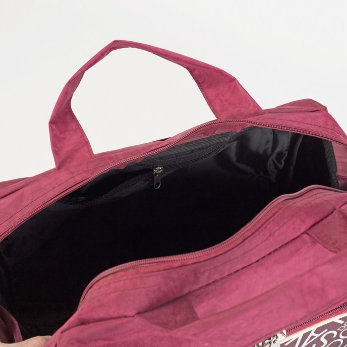 Чемодан малый с сумкой, 20", отдел на молнии, наружный карман, цвет бордовый