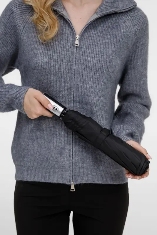 Зонт складной Fiber, темно-синий