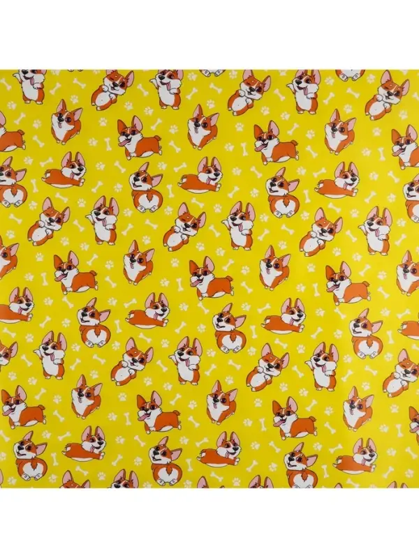 Бумага упаковочная глянцевая &laquo;Корги&raquo;, 70 х 100 см