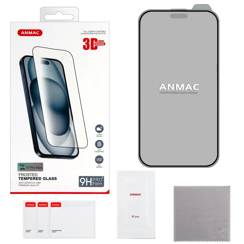 Защитное стекло для iPhone 15 Pro Max ANMAC 3D матовое с сеточкой Арт. 1137467