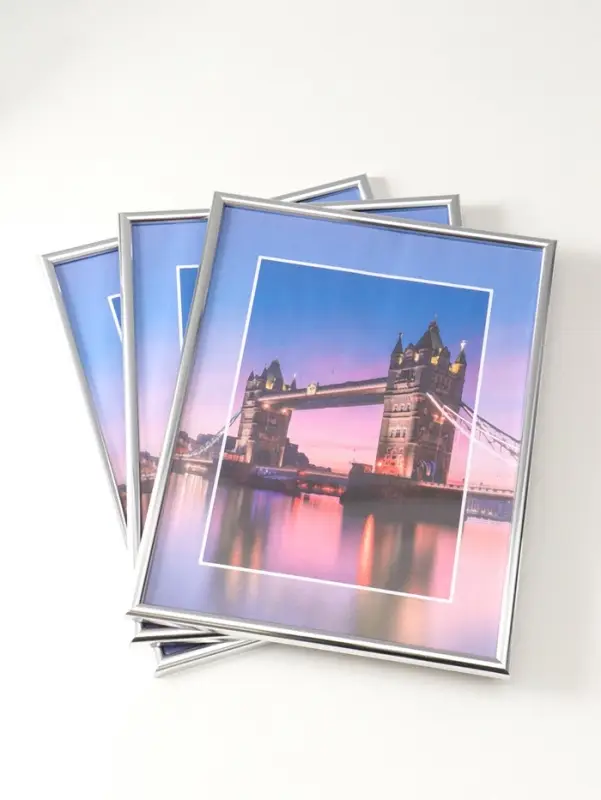 Фоторамка для фото "Vivo" 30х40 см,  набор 3 шт, (пластиковый экран), серебро