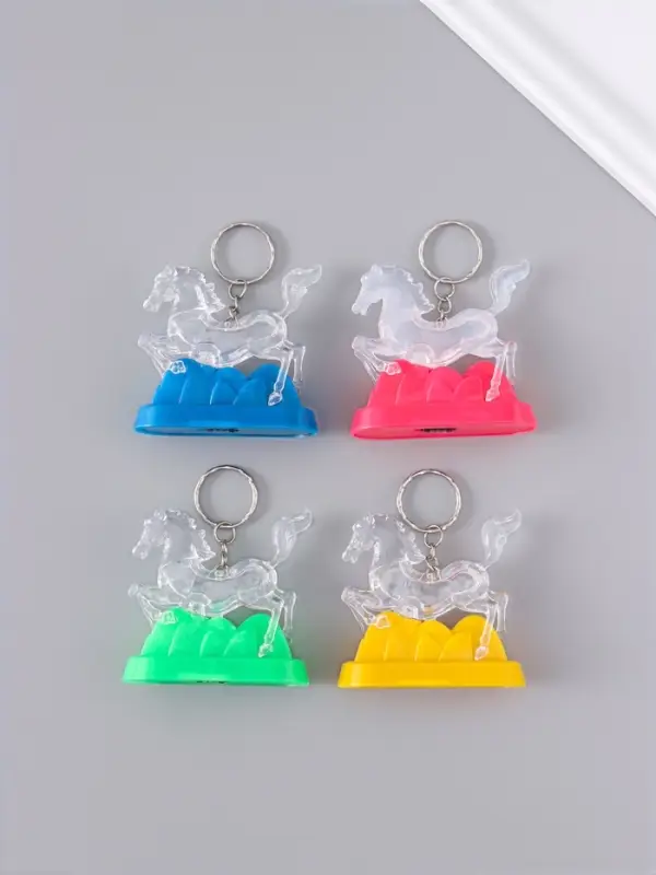 Фонарик брелок для ключей на кольце «Лошадь в горах», мигает, 6.5×2.5×6.2 см, МИКС