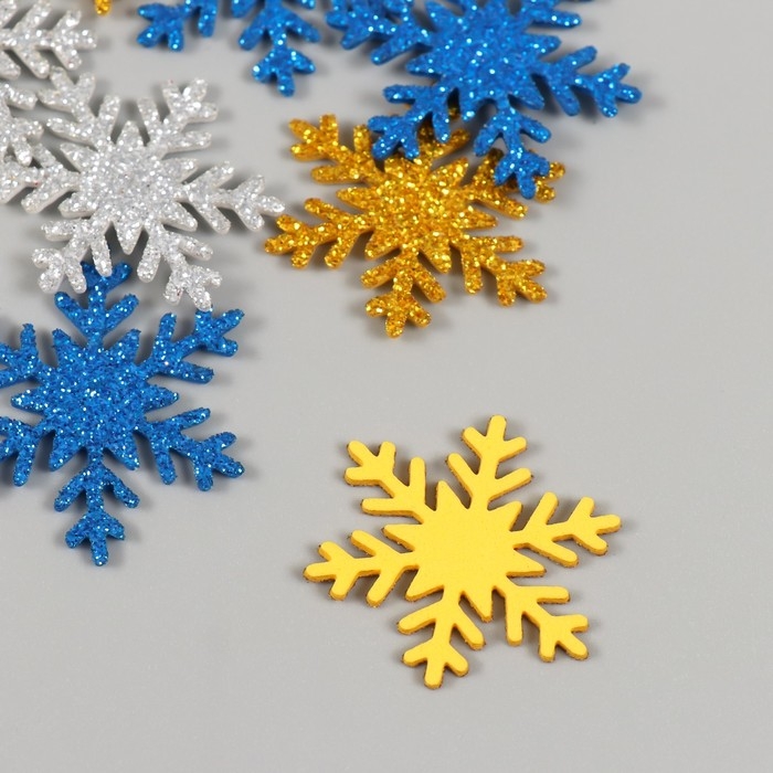 Декор для творчества Декор для творчества "Снежинки цветные" 3×3 см (набор 12 шт) МИКС