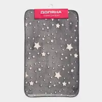 Коврик для ванной и туалета Доляна &laquo;Светящиеся звёзды&raquo;, 50&times;80 см, серый