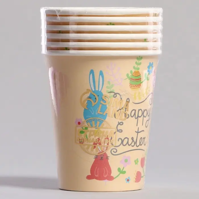 Стаканы бумажные одноразовые «Светлой Пасхи», 6 шт.