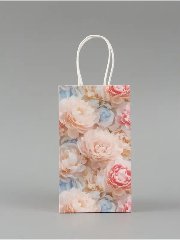 Пакет подарочный &laquo;Цветы&raquo;, 12 х 21 х 9 см