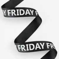 Лента репсовая &laquo;Friday&raquo;, 25 мм, 23&plusmn;1 м, белая, чёрная
