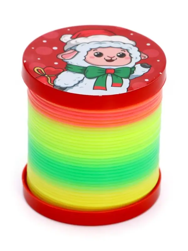 Funny toys Пружинка радуга "Веселая овечка", инфо, цвета МИКС, d.-5см