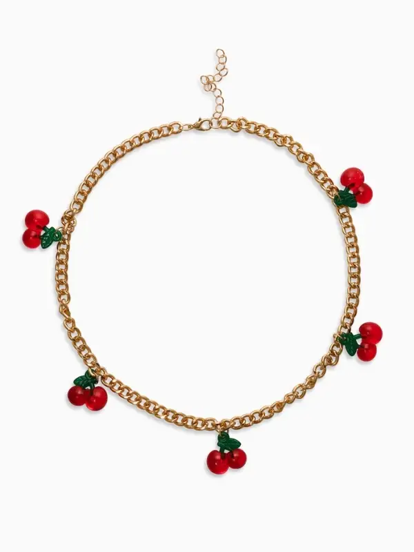 Цепь с подвесами Цепь с подвесами "Вишня", цветная в золоте