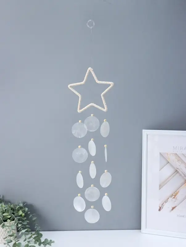 Ловец снов "Звёздочка" перламутр 13 кружков d=4,8 см 13,5х48 см