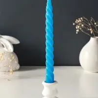 Набор свечей витых, 2.3&times;24.5 см, 5 ч, 50 г, 4 шт., синий, в подарочной коробке