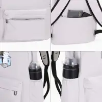 Рюкзак школьный на молнии, с карманами, с принтом, размер 30&times;12&times;43 см, серый