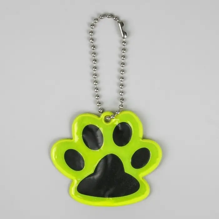 Светоотражающий элемент «Лапка», двусторонний, 5,5 × 4,8 см, цвет жёлтый Светоотражающий элемент «Лапка», двусторонний, 5,5 × 4,8 см, цвет жёлтый