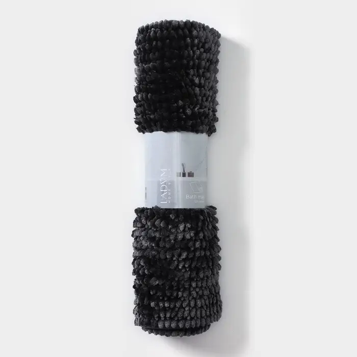 Коврик для дома LaDо́m, букли, плотность 1400 г, 50&times;80 см, велюровый, графитовый