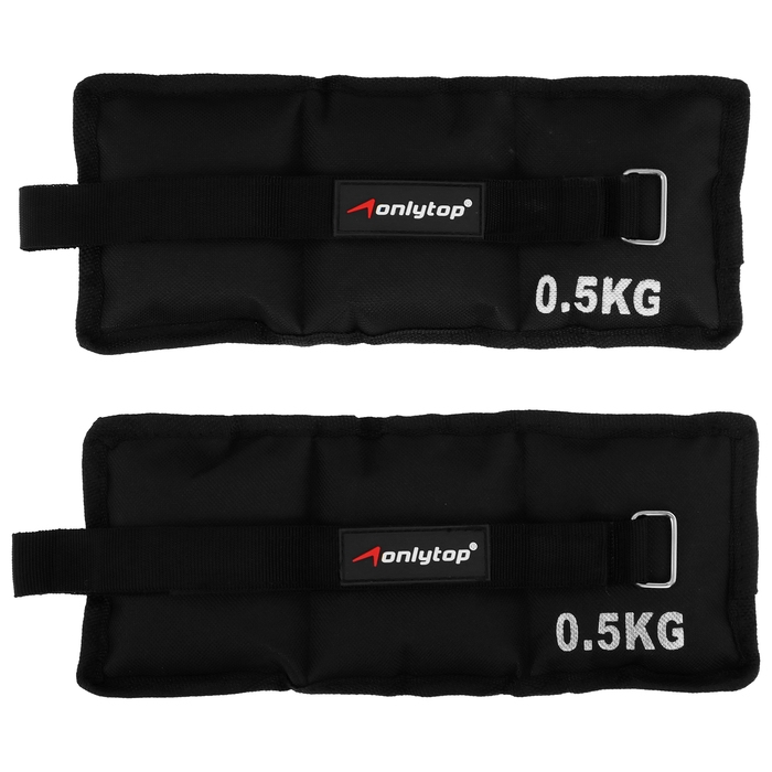 Утяжелители ONLYTOP, 2 шт. х 0,5 кг, цвет чёрный Утяжелители ONLYTOP, 2 шт. х 0,5 кг, цвет чёрный