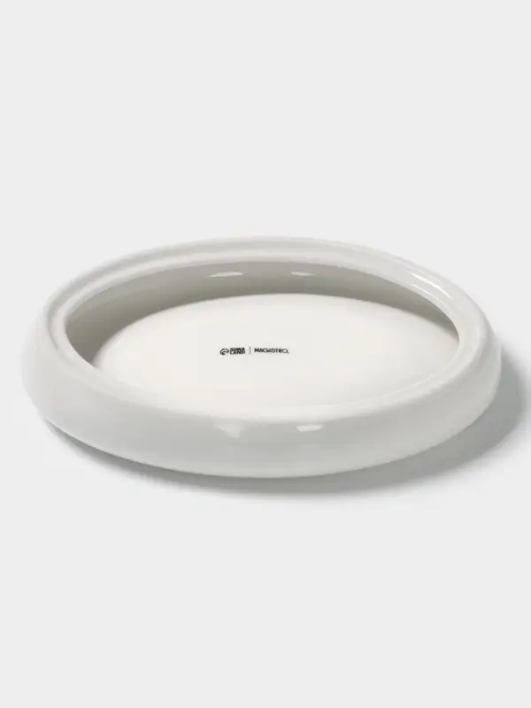 Блюдо сервировочное Magistro Blue Lagoon, 21&times;14.4&times;3.5 см, фарфор, белое