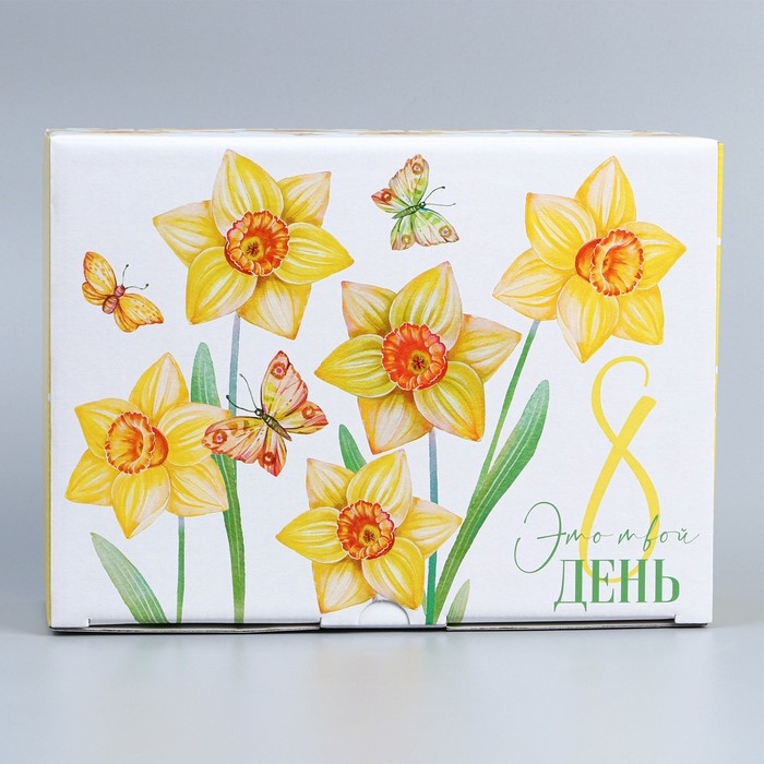 Коробка подарочная сборная, упаковка, «С 8 марта», 26 х 19 х 10 см Коробка подарочная сборная, упаковка, «С 8 марта», 26 х 19 х 10 см