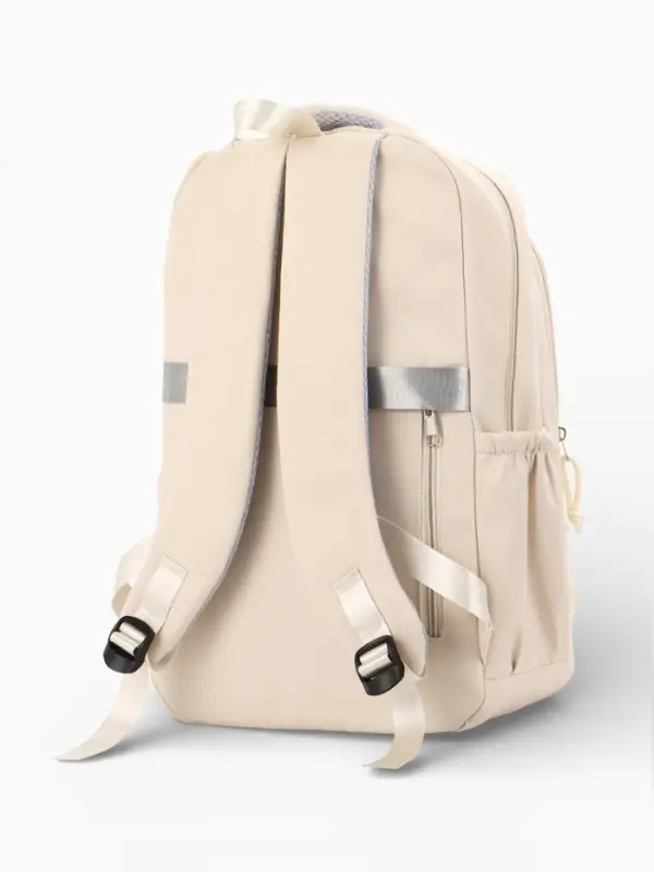 Рюкзак школьный, &laquo;Уставший кот&raquo;, 5 карманов, 2 отделения, 31&times;13.5&times;45 см, сливочный