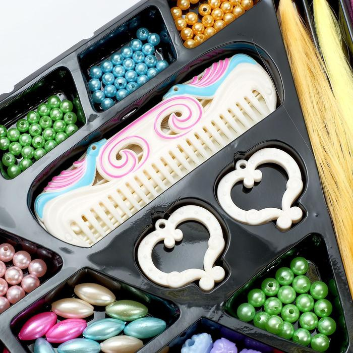 Набор парикмахера «Плетём косы» с аксессуарами для волос Набор парикмахера «Плетём косы» с аксессуарами для волос