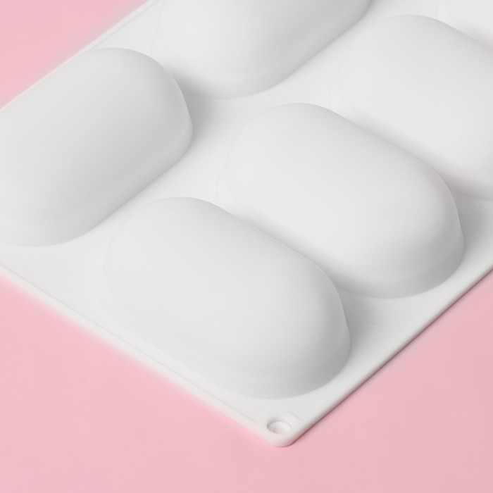 Форма для муссовых десертов и выпечки Доляна «Раузи», 30×17,5×3,5 см, 8 ячеек (8,7×4,7 см), цвет белый Форма для муссовых десертов и выпечки Доляна «Раузи», 30×17,5×3,5 см, 8 ячеек (8,7×4,7 см), цвет белый