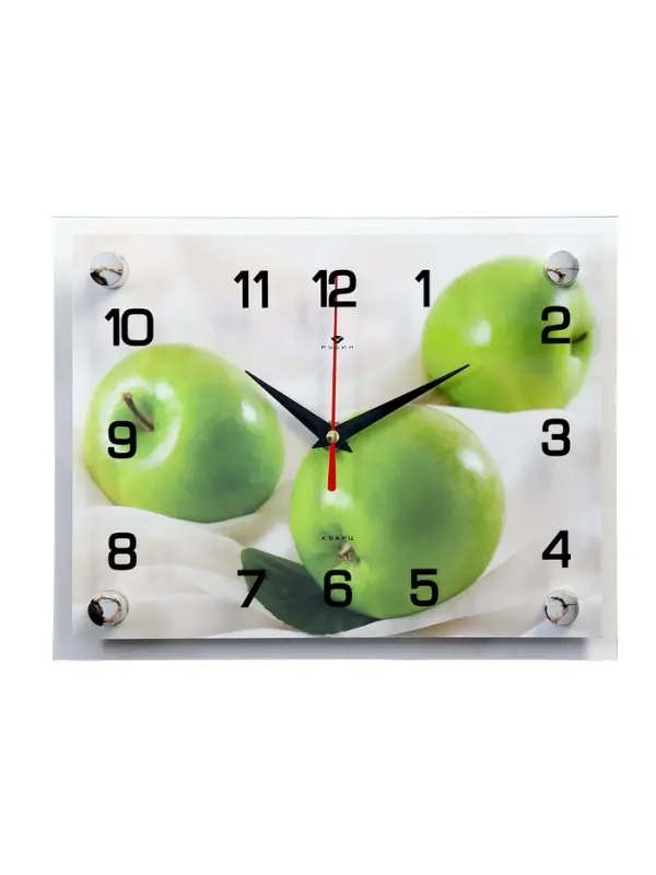 Часы настенные: Кухня, &laquo;Яблоки&raquo;, бесшумные, 20&times;26 см