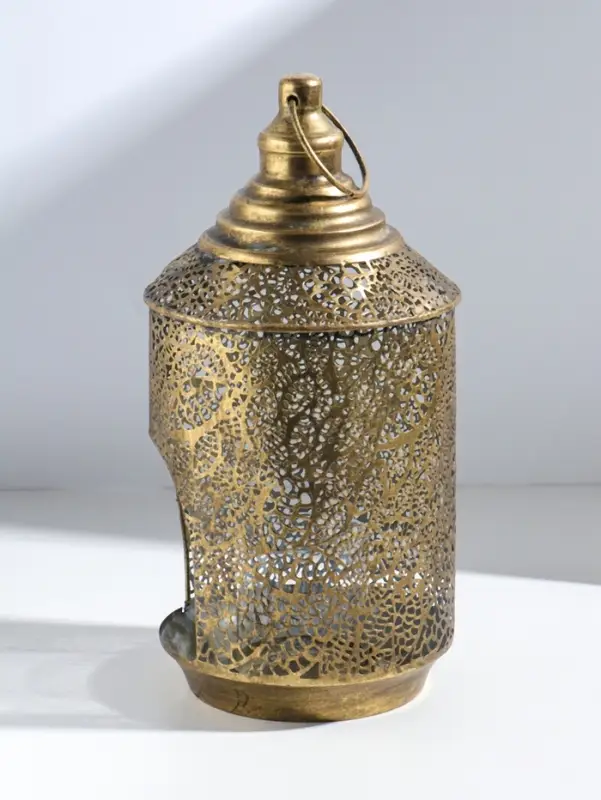 Подсвечник на 1 свечу &laquo;Фонарь. Вереск&raquo;, металл под золото, d=8 см, 16&times;16&times;31.5 см