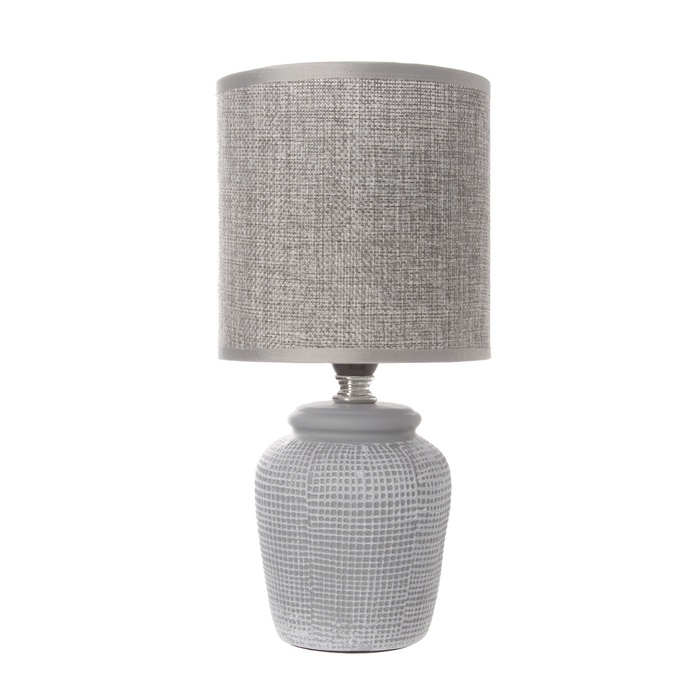 Настольная лампа с абажуром RISALUX «Катрина», Е14, 40 Вт, серый, 13×13×27 см