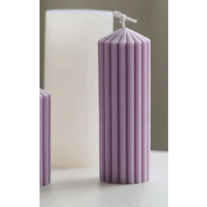 Молд силикон для свечи Молд силикон для свечи "Цилиндр. Полоски вертикальные" 5,5х5,5х12,3 см